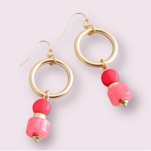 Chico’s Pink And Gold-Tone Drop Earrings